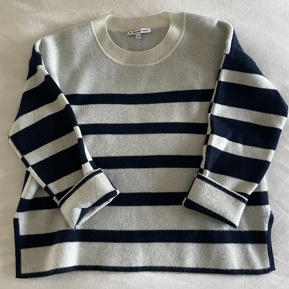 Navy & Grey Cashmere Sweater